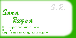 sara ruzsa business card